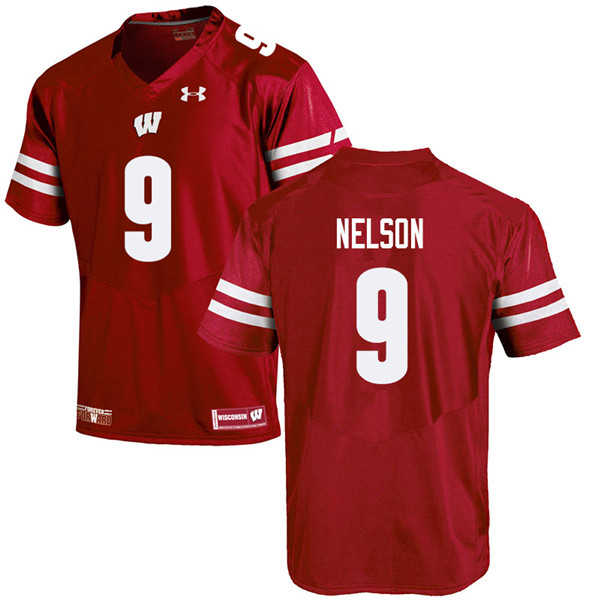 Men #9 Scott Nelson Wisconsin Badgers College Football Jerseys Sale-Red